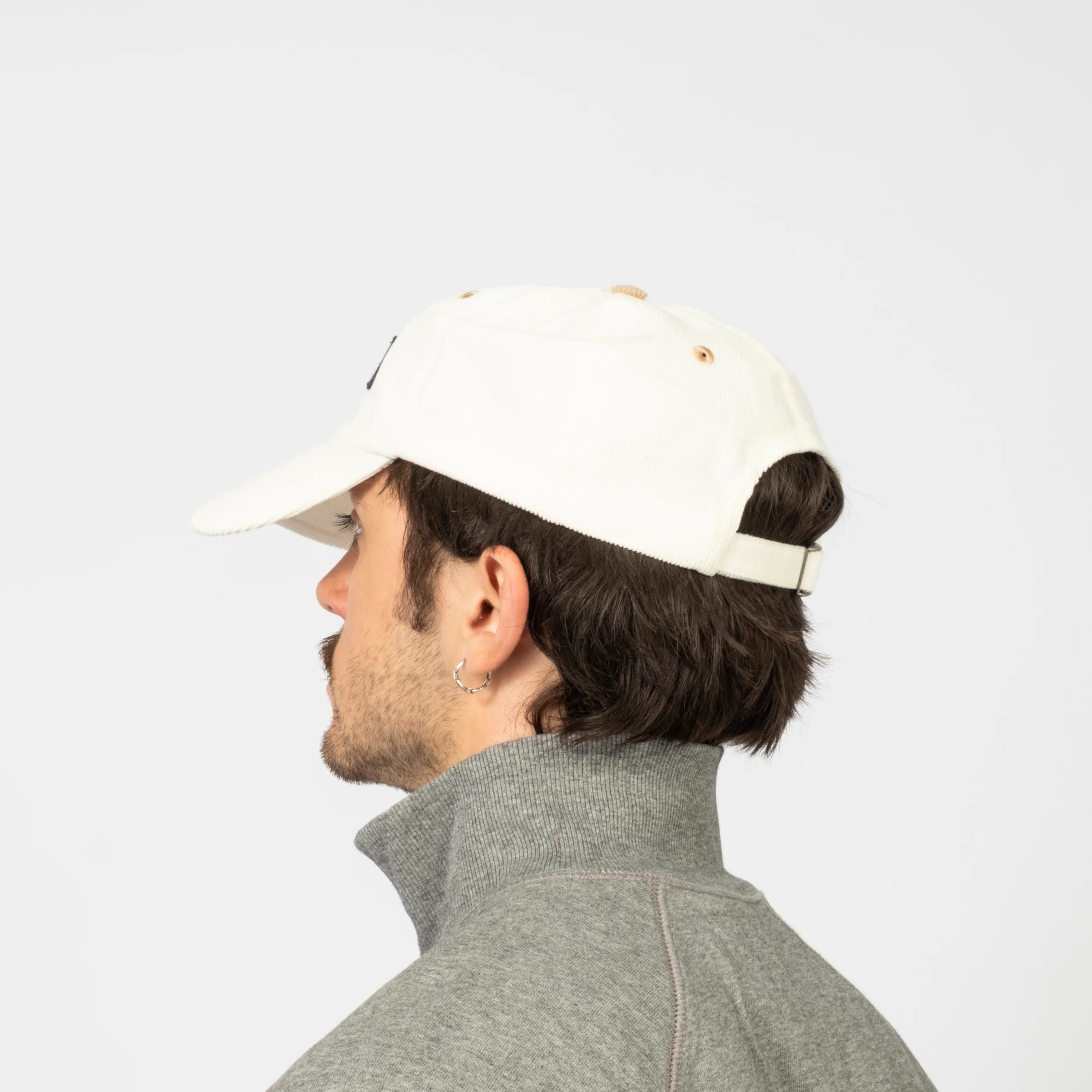 [DRAKE'S] ECRU MOTEL COTTON CORDUROY BASEBALL CAP - Image 3